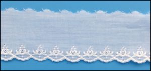 Dainty Swiss Trim with Roses and Scallops